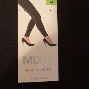 Wide band knit leggings black